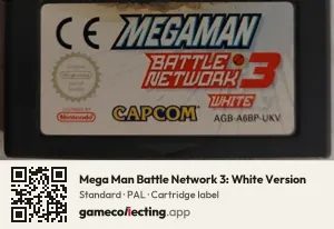 Mega Man Battle Network 3: White Version Game Boy Advance, PAL cartridge label