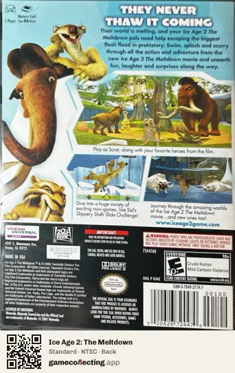 Ice Age 2: The Meltdown Nintendo GameCube, NTSC box back