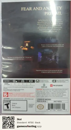 Ikai Nintendo Switch, NTSC box back