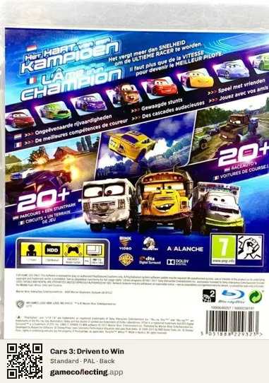 Cars 3: Driven to Win PlayStation 3, PAL box back