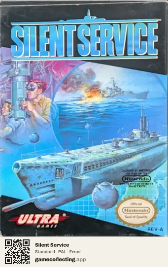 Silent Service Nintendo Entertainment System, PAL box front