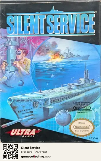 Silent Service Nintendo Entertainment System, PAL box front