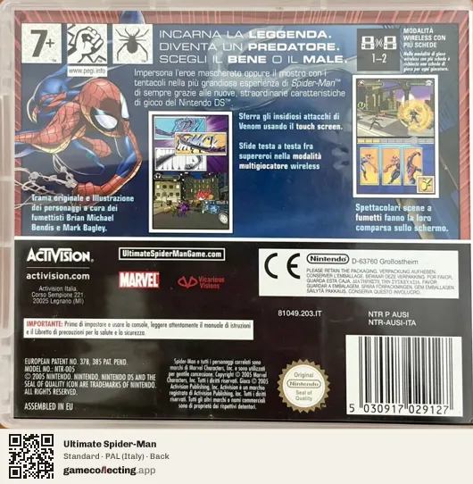 Ultimate Spider-Man Nintendo DS, Italy box back
