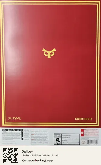 Owlboy Nintendo Switch, NTSC box back