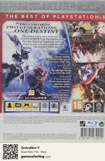 Soulcalibur V PlayStation 3, PAL box back