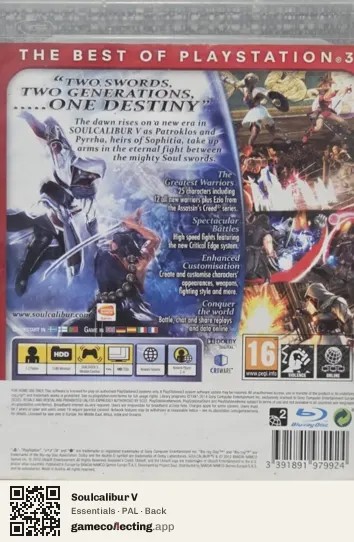 Soulcalibur V PlayStation 3, PAL box back
