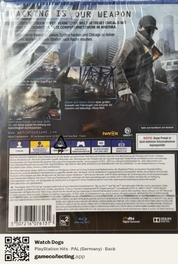 Watch Dogs PlayStation 4, Germany box back