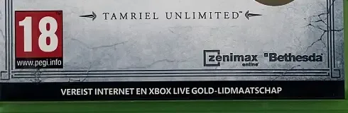 The Elder Scrolls Online: Tamriel Unlimited, the PEGI square on its front