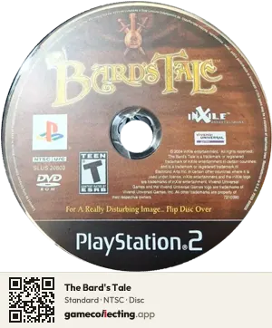 The Bard's Tale PlayStation 2, NTSC disc