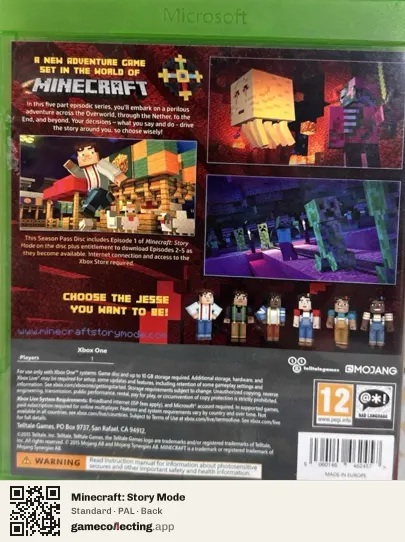 Minecraft: Story Mode Xbox One, PAL box back