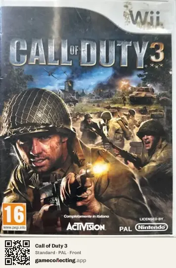 Call of Duty 3 Nintendo Wii, PAL box front