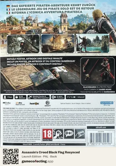 Assassin's Creed Black Flag Resynced PlayStation 5, PAL box back