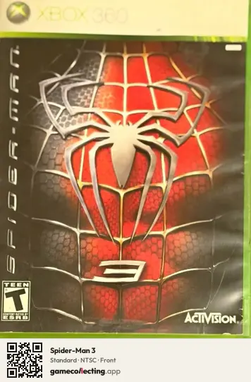 Spider-Man 3 Xbox 360, NTSC box front