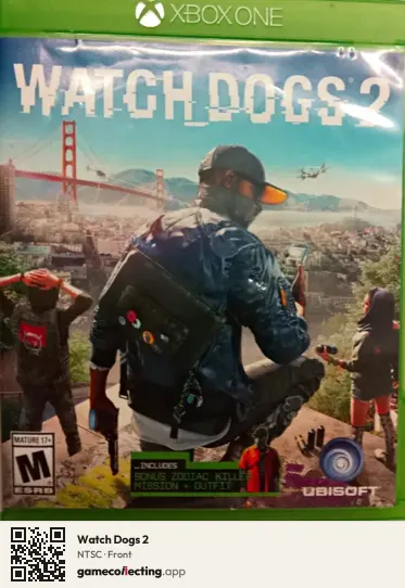 Watch Dogs 2 Xbox One, NTSC box front