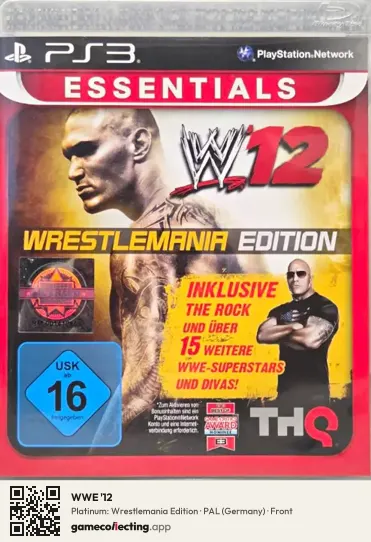 WWE '12 PlayStation 3, Germany box front