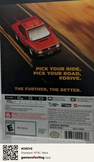 #DRIVE Nintendo Switch, NTSC box back
