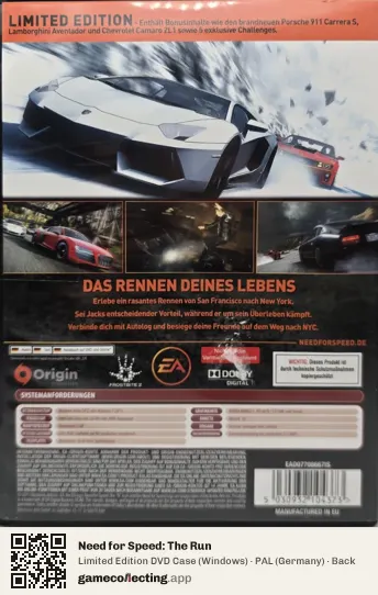 Need for Speed: The Run Computer, Germany box back