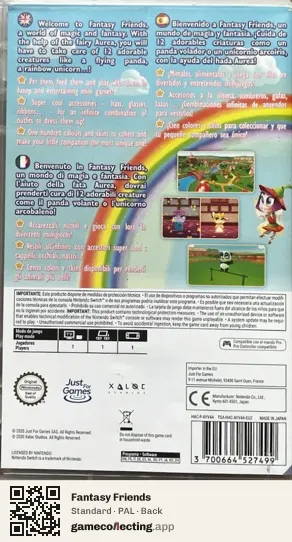 Fantasy Friends Nintendo Switch, PAL box back