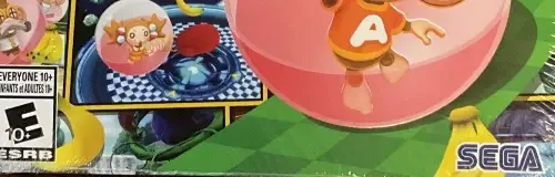 Super Monkey Ball Banana Mania, the ESRB box on its front
