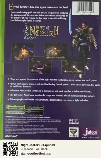 NightCaster II: Equinox Xbox, PAL box back