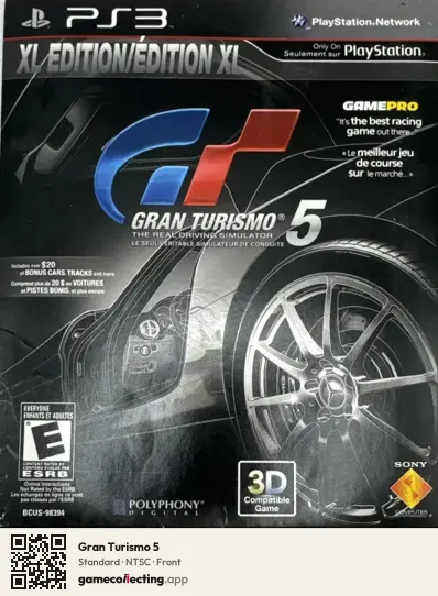 Gran Turismo 5 PlayStation 3, NTSC box front