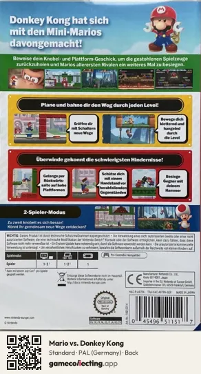 Mario vs. Donkey Kong Nintendo Switch, Germany box back