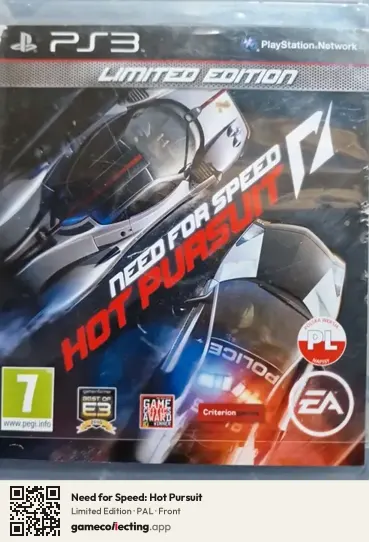 Need for Speed: Hot Pursuit PlayStation 3, PAL box front