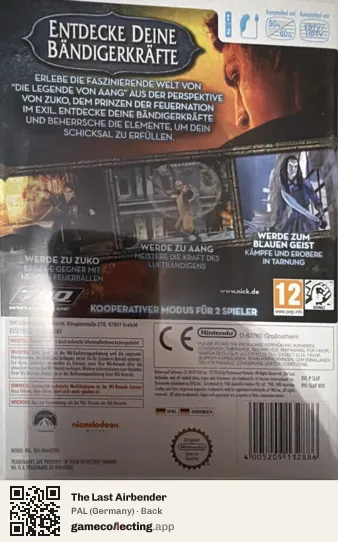 The Last Airbender Nintendo Wii, Germany box back