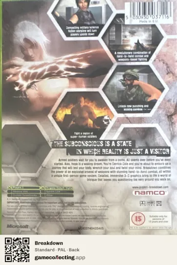 Breakdown Xbox, PAL box back