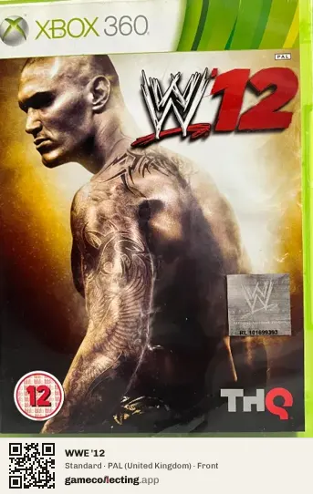 WWE '12 Xbox 360, United Kingdom box front