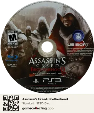 Assassin's Creed: Brotherhood PlayStation 3, NTSC disc