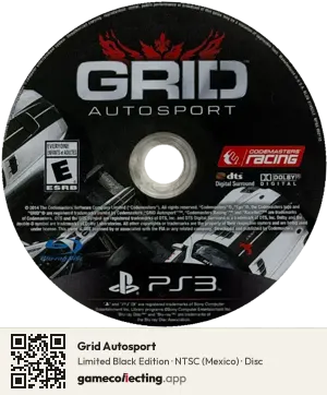 Grid Autosport PlayStation 3, NTSC disc