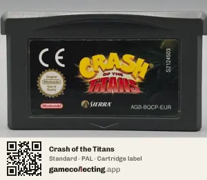 Crash of the Titans Game Boy Advance, PAL cartridge label