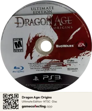 Dragon Age: Origins PlayStation 3, NTSC disc