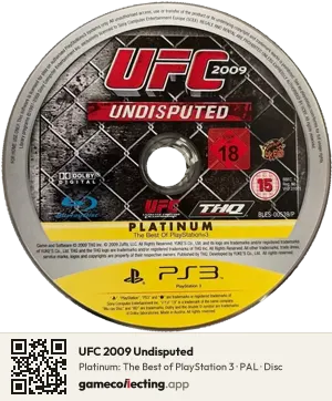 UFC 2009 Undisputed PlayStation 3, PAL disc