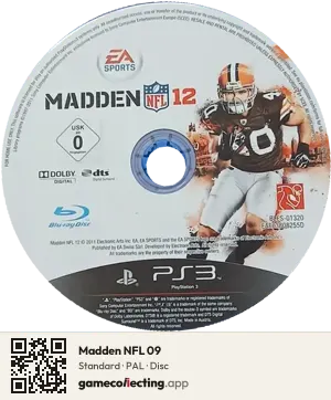 Madden NFL 09 PlayStation 2, PAL disc