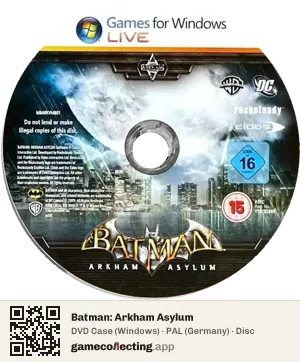 Batman: Arkham Asylum Computer, PAL disc