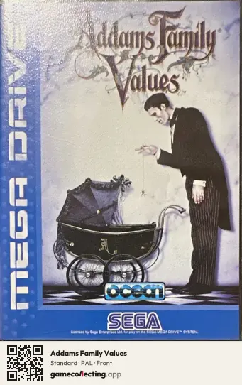 Addams Family Values Sega Mega Drive / Genesis, PAL box front