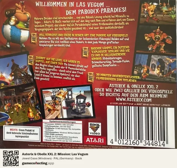 Asterix & Obelix XXL 2: Mission: Las Vegum Computer, Germany box back