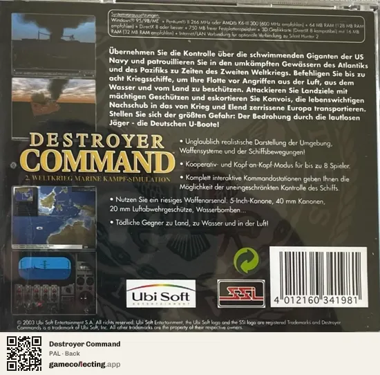 Destroyer Command Computer, PAL box back