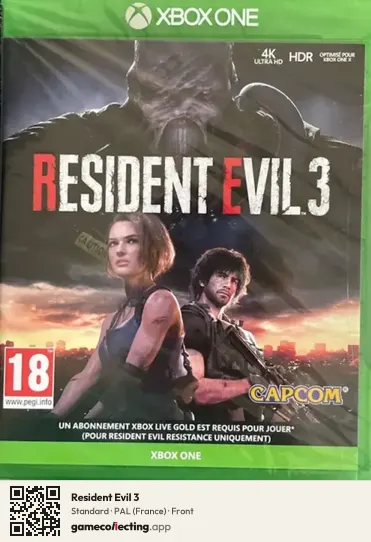 Resident Evil 3 Xbox One, France box front