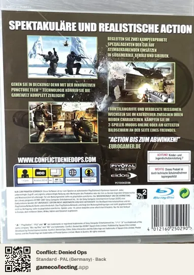 Conflict: Denied Ops PlayStation 3, Germany box back