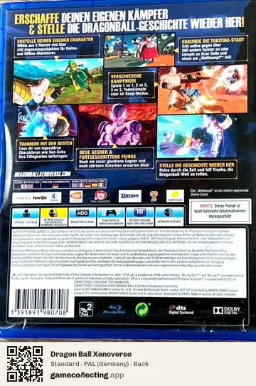 Dragon Ball Xenoverse PlayStation 4, Germany box back