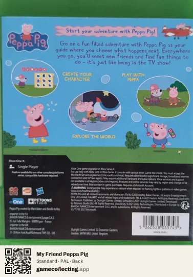 My Friend Peppa Pig Xbox One, PAL box back