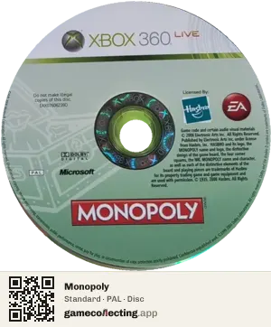 Monopoly Xbox 360, PAL disc
