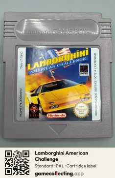 Lamborghini American Challenge Game Boy, PAL cartridge label