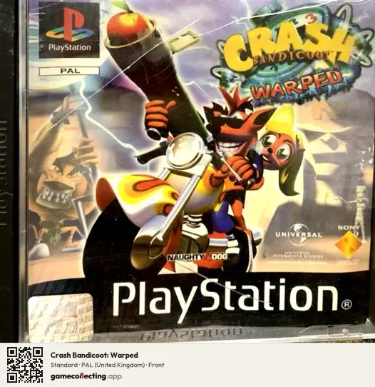 Crash Bandicoot: Warped PlayStation, United Kingdom box front