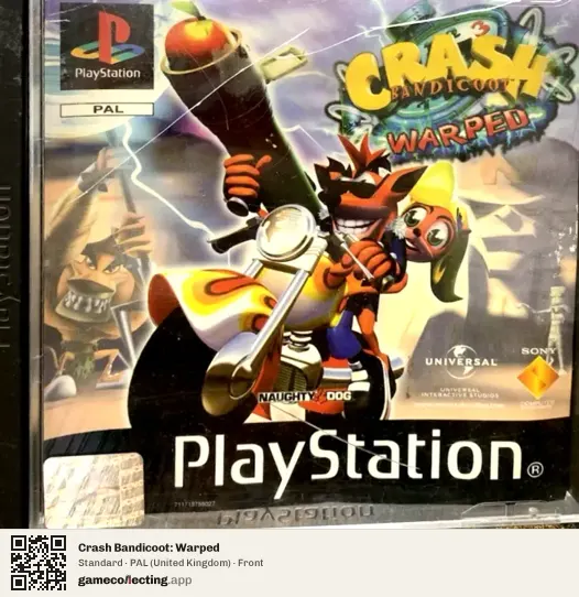 Crash Bandicoot: Warped PlayStation, United Kingdom box front