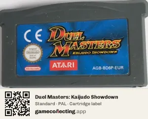 Duel Masters: Kaijudo Showdown Game Boy Advance, PAL cartridge label