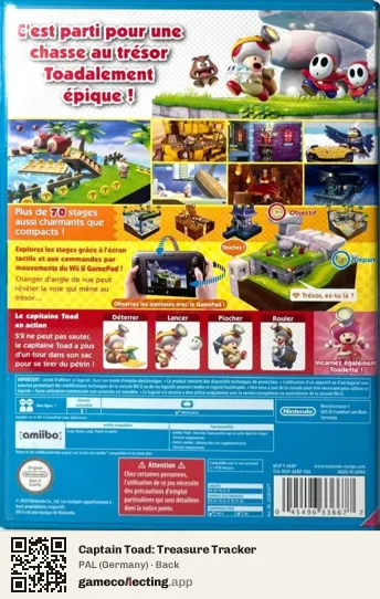 Captain Toad: Treasure Tracker Nintendo Wii U, Germany box back